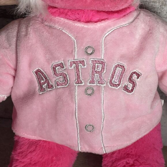 MLB Houston Astros Baseball Rally Monkey Stuffed Plush Doll 18" Pink FOCO - Picture 4 of 16
